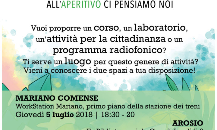 AperIdea: due aperitivi gratuiti a Mariano Comense ed Arosio per il progetto Rigenerazione!